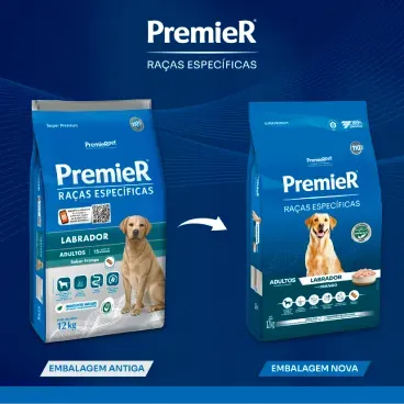 Nova embalagem Racao Premier Racas Especificas Labrador Adultos